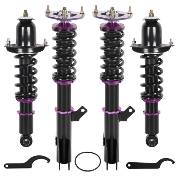 SPEEDWOW Coilovers Kits for 2003-2008 Toyota Corolla Matrix XRS E120 E130, 24 Levels Damper Adjustable Coilovers Suspension Struts Kit, Twin-Tube Lowering Kit,Purple