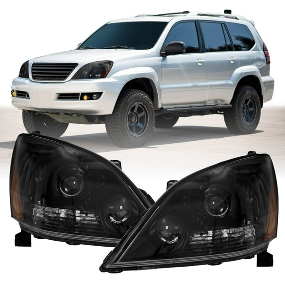 2003-2009 Lexus GX470 Gloss Black Housing Clear Lens Headlight Made By - Unique Style Racing