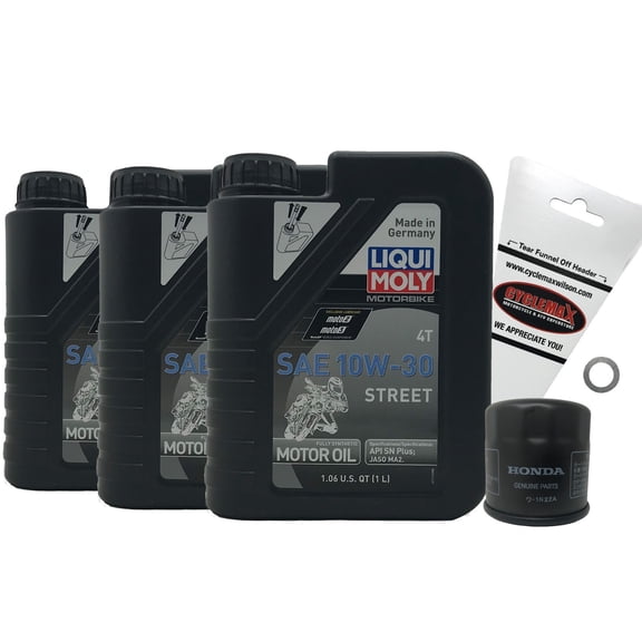 2003-2023 Honda CBR600RR Oil Change Kit with 10W30 Liqui Moly Oil and OEM Filter