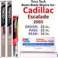 thumbnail image 1 of 2003 Cadillac Escalade Beam Blade Wipers (Set of 3) w/Rear Wiper, 1 of 3