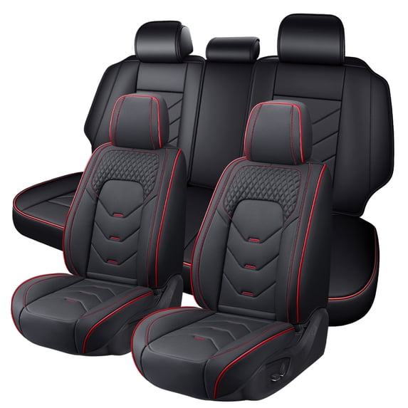 2003 Car Seat Cover for Ford Escape , Red Car Seat Covers, PU Leather Full Set of 5 Seats Waterproof Fine Exquisite Workmanship, Upgrade the Car's Interior