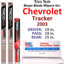 2003 Chevrolet Tracker Beam Blade Wipers (Set of 3) w/Rear Wiper
