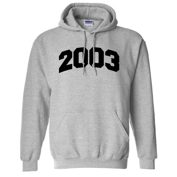 2003 College Style Hoodie Sweatshirt Unisex 2X-Large Grey