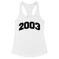 thumbnail image 1 of 2003 College Style Tank Top Fitted Racerback Women's Large White, 1 of 5