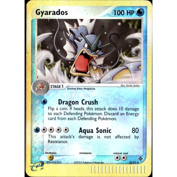 2003 Pokmon EX Dragon Gyarados Holo Uncommon #32/97 English Moderately Played Trading Card