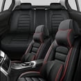 thumbnail image 1 of 2003 for FORD ESCAPE Seat Cover, Black and Red Edges Car Seat Covers, PU Leather 5 Seats Full Set With a Headrest and Lumbar Support Waterproof, Beautify the Interior of Old Cars, 1 of 7