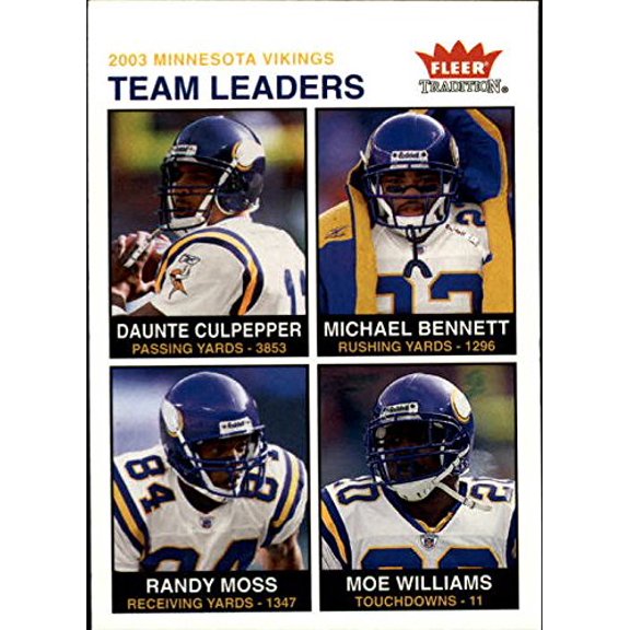 2003 Fleer Tradition #256 Daunte Culpepper Michael Bennett Randy Moss Moe Williams NFL Football Trading Card