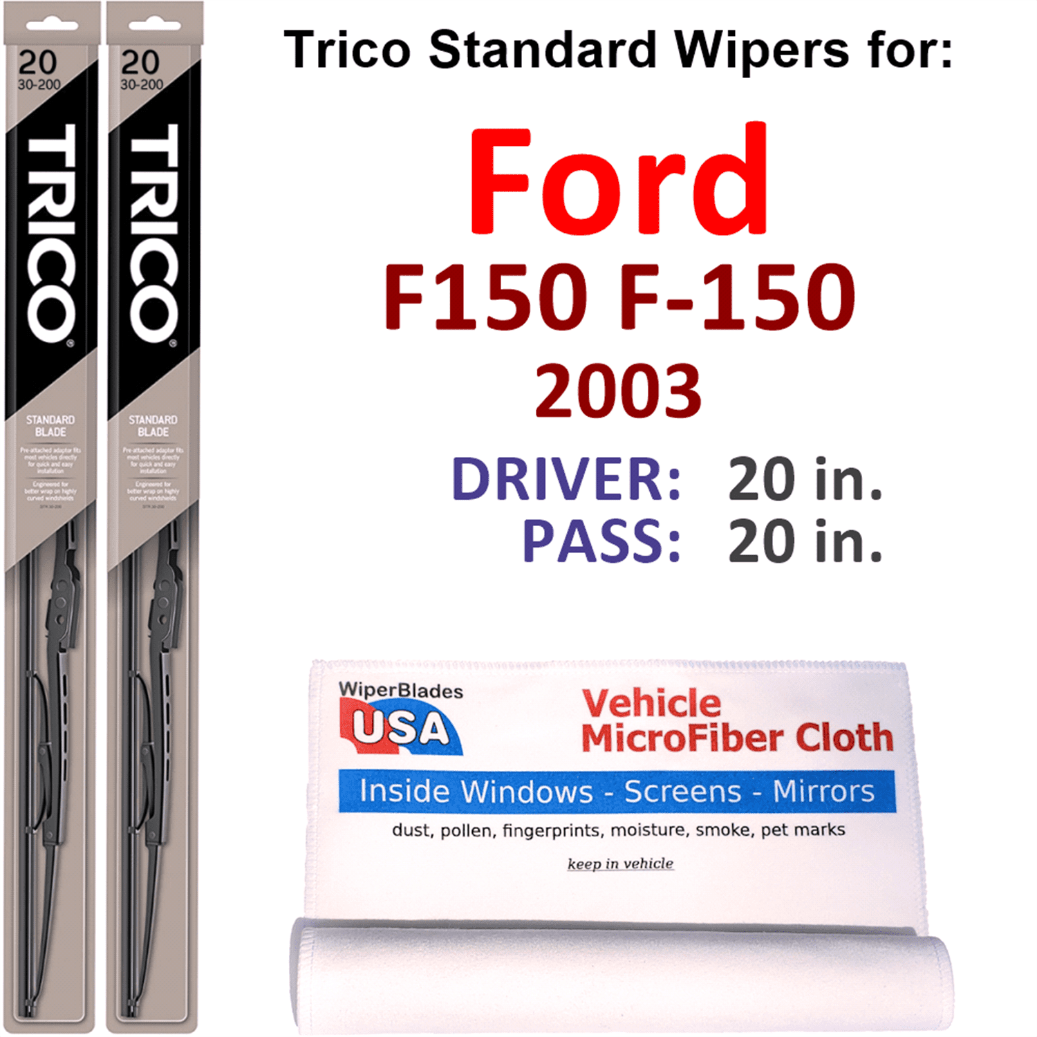 2003 Ford F150 F-150 Wiper Blades (Set of 2)