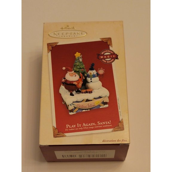 2003 Hallmark Play Again Santa Magic Ornament Movement Sound