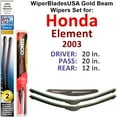 thumbnail image 1 of 2003 Honda Element Beam Wiper Blades Wipers WBUSA (Set of 3) w/Rear Wiper, 1 of 3