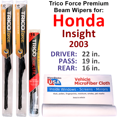 thumbnail image 1 of 2003 Honda Insight Performance Beam Wipers (Set of 3) w/Rear Wiper, 1 of 3