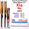 thumbnail image 1 of 2003 Kia Rio Performance Beam Wipers (Set of 3) w/Rear Wiper, 1 of 3
