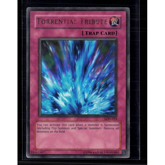 2003 Konami Yu-Gi-Oh! Labyrinth of Nightmare Torrential Tribute Super Rare Trap Card