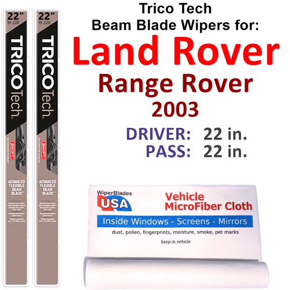 2003 Land Rover Range Rover Beam Blade Wipers (Set of 2)
