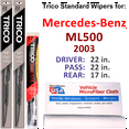 thumbnail image 1 of 2003 Mercedes-Benz ML500 Wiper Blades (Set of 3) w/Rear Wiper, 1 of 3