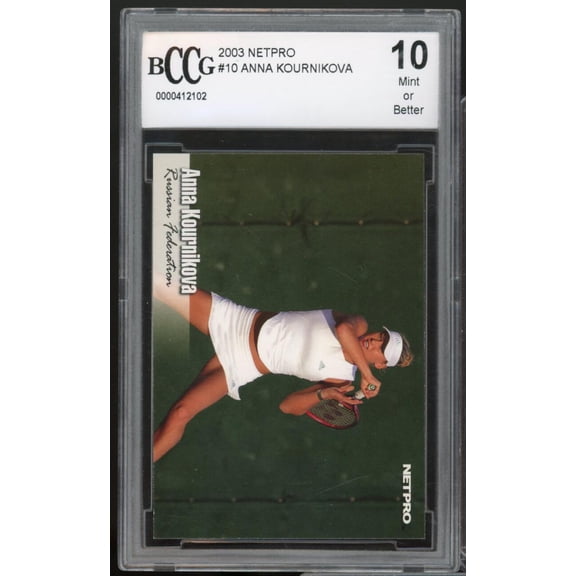 2003 Netpro #10 Anna Kournikova Tennis Rookie Card BGS BCCG 10 Mint+