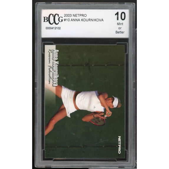 2003 Netpro #10 Anna Kournikova Tennis Rookie Card BGS BCCG 10 Mint+