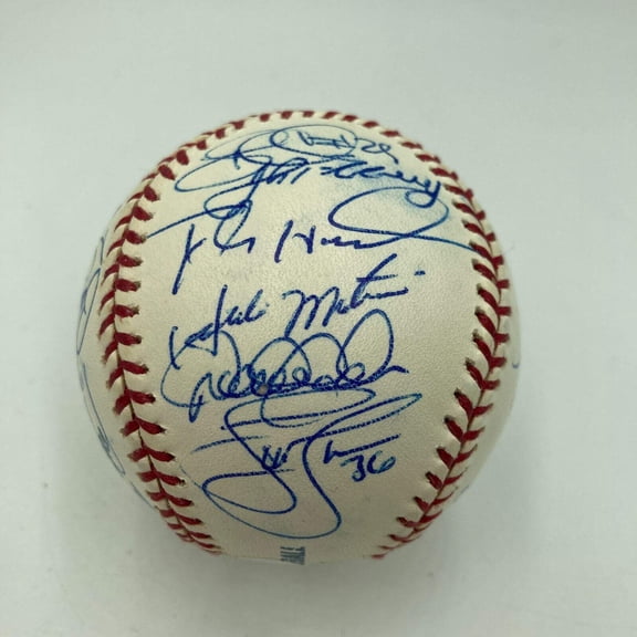 2003 New York Yankees Team Signed Baseball Derek Jeter Mariano Rivera JSA COA