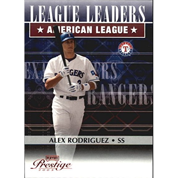 2003 Playoff Prestige League Leaders #3 Alex Rodriguez RBI /2002 MLB Baseball Trading Card