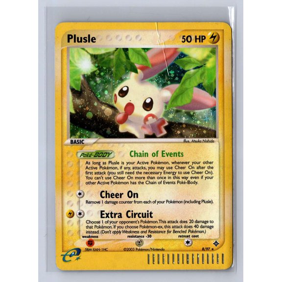 2003 Pokemon EX Dragon Holo Plusle #8/97 Rare Holo DMG