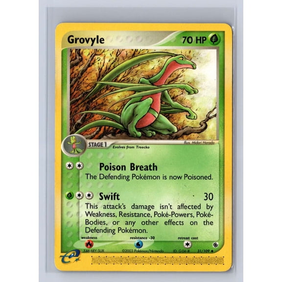 2003 Pokemon EX Ruby & Sapphire Grovyle Uncommon #31/109 English LP Card