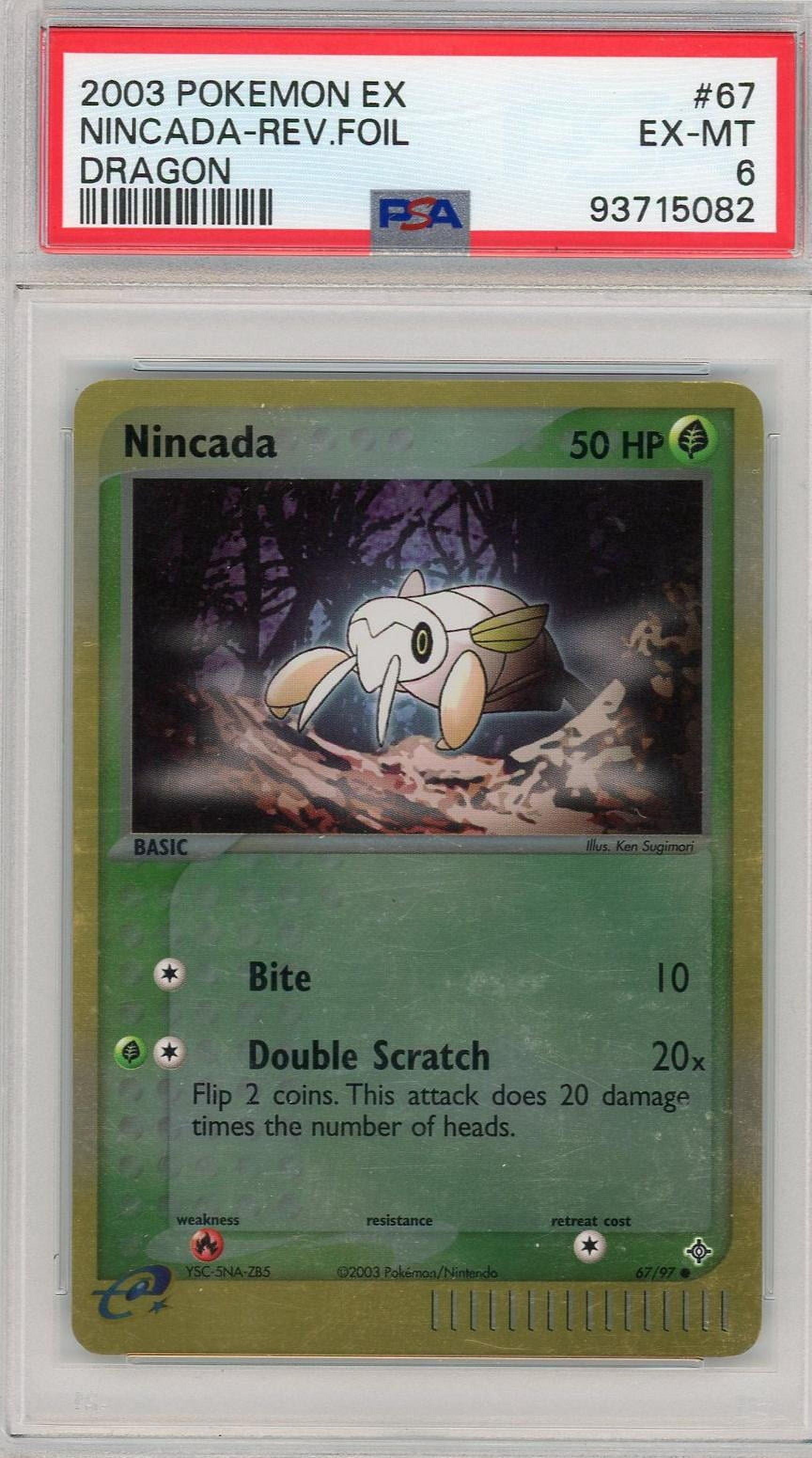 2003 Pokemon Ex Dragon #67 Nincada-Reverse Foil PSA 6 - Walmart.com