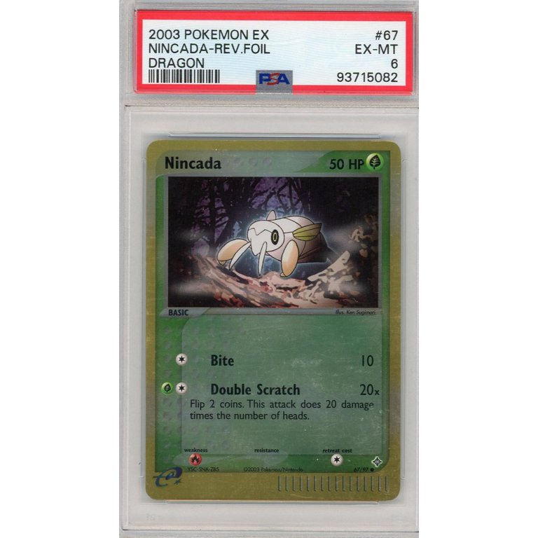 2003 Pokemon Ex Dragon #67 Nincada-Reverse Foil PSA 6 - Walmart.com