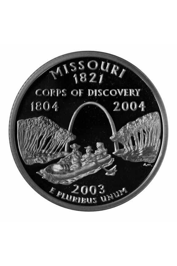 2003-S Missouri State Quarter 25c - Gem Deep Cameo Proof 90% Silver - U.S. Coin