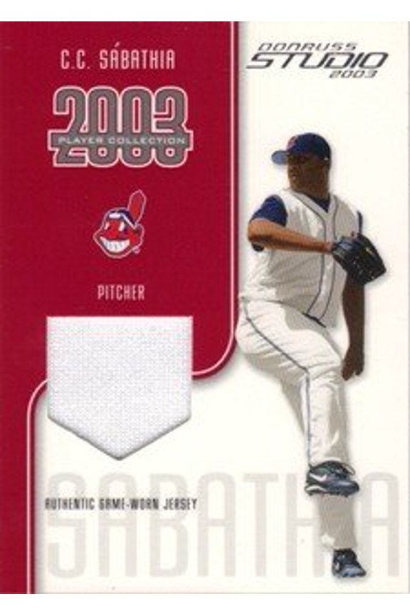 2003 Studio Player Collection #80 C.C. Sabathia Jersey /300 MLB Baseball Trading Card