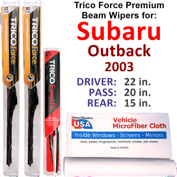 2003 Subaru Outback Performance Beam Wipers (Set of 3) w/Rear Wiper