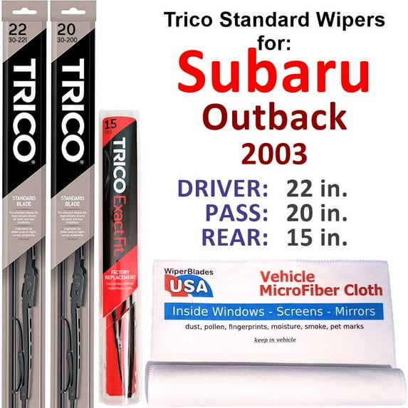 2003 Subaru Outback Wiper Blades (Set of 3) w/Rear Wiper