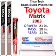thumbnail image 1 of 2003 Toyota Matrix Beam Blade Wipers (Set of 3) w/Rear Wiper, 1 of 3