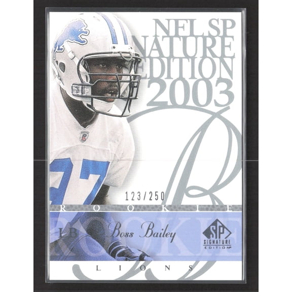 2003 Upper Deck SP Signature Edition Boss Bailey Detroit Lions #178 /250 Football Card