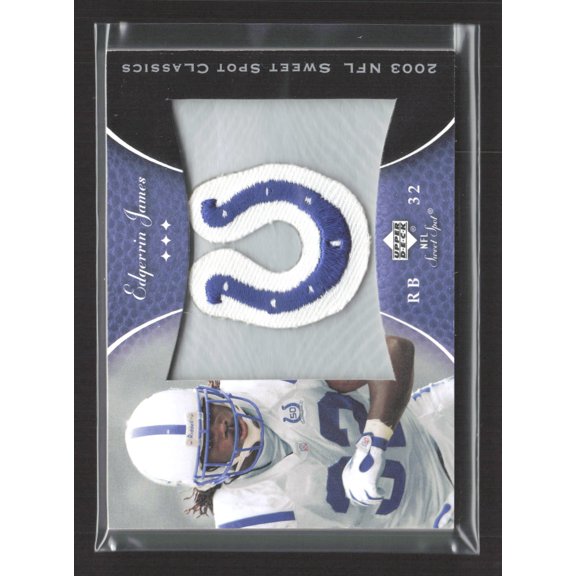 2003 Upper Deck Sweet Spot Classics Patch Edgerrin James P-EJ Football Card