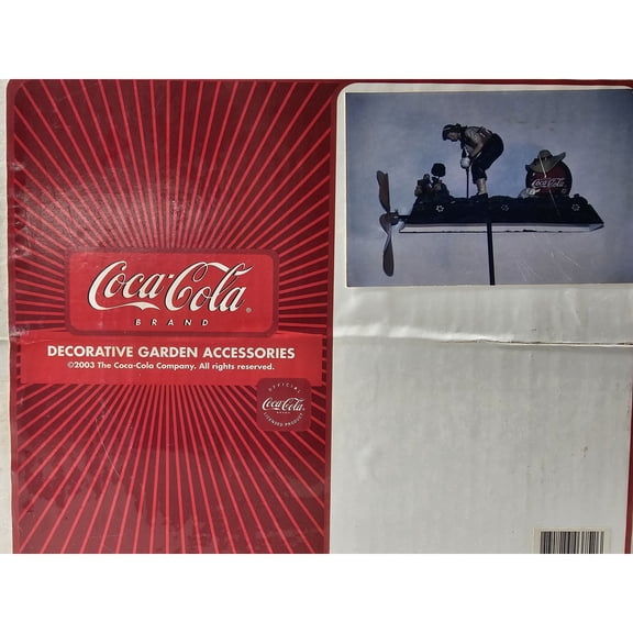 2003 Vintage Coca-Cola Garden Accessory Why Grow Thirsty" Gardening Whirligig