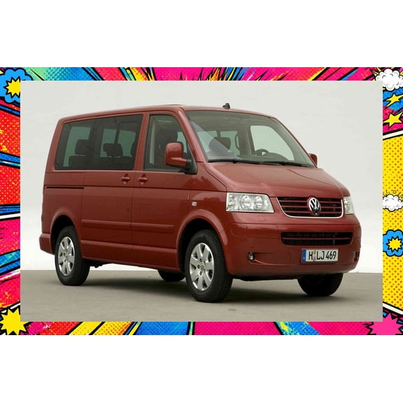 2003 Volkswagen Multivan - Pop Art Edition | 12x18 Inch Laminated Poster | Vibrant Colors & Stunning Detail Wall Art