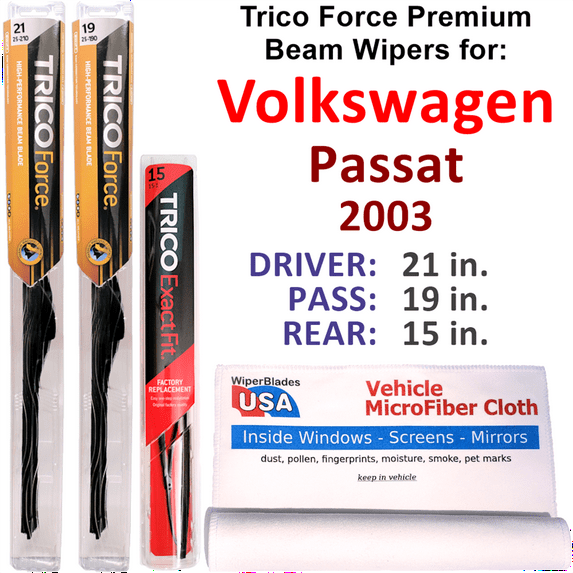 2003 Volkswagen Passat Performance Beam Wipers (Set of 3) w/Rear Wiper