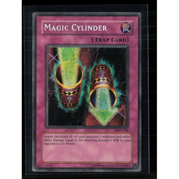 2003 Yu-Gi-Oh! Labyrinth of Nightmare Magic Cylinder Secret Rare Trap Card 1st Edition Moderately Played