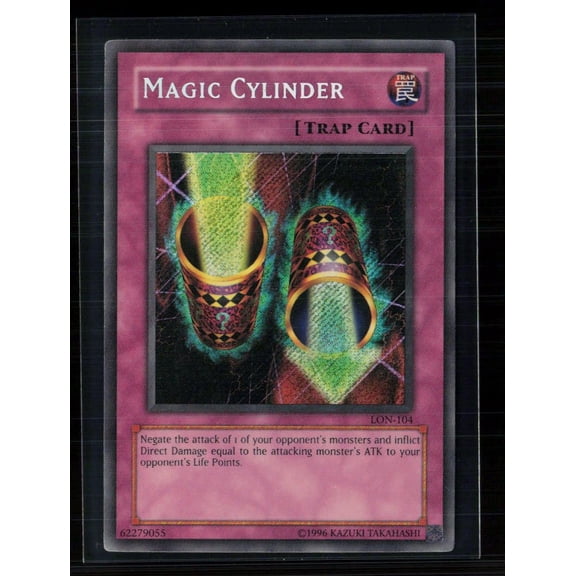 2003 Yu-Gi-Oh! Labyrinth of Nightmare Magic Cylinder Secret Rare Trap Card 1st Edition Moderately Played