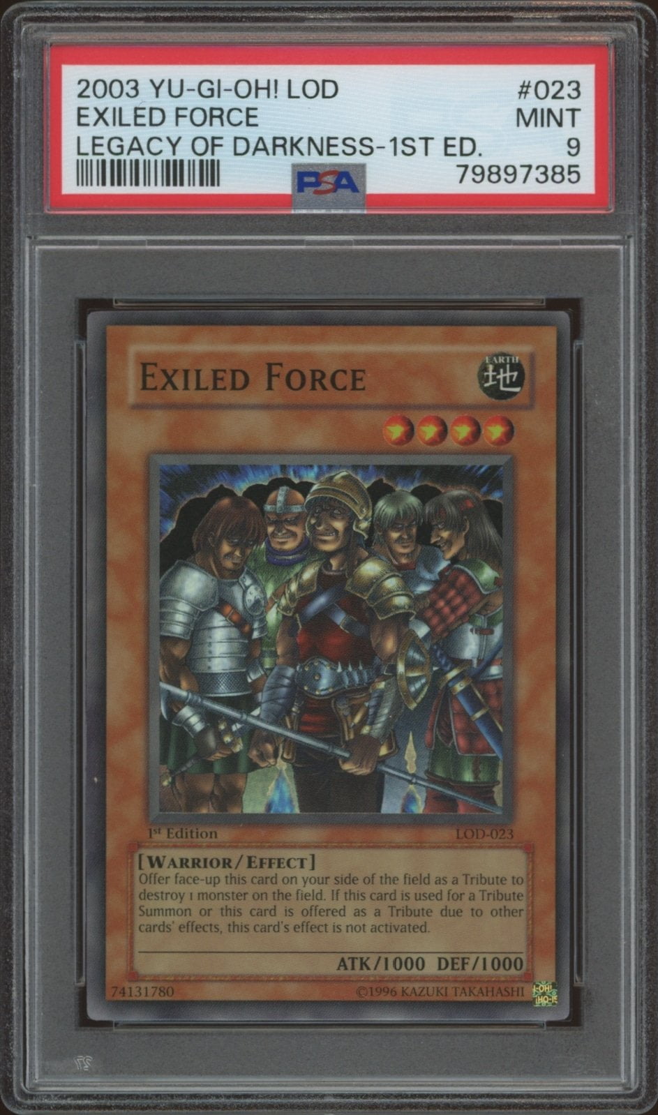 2003 Yu-Gi-Oh! Legacy of Darkness (1st Edition) Exiled Force #LOD-023 (PSA 9)
