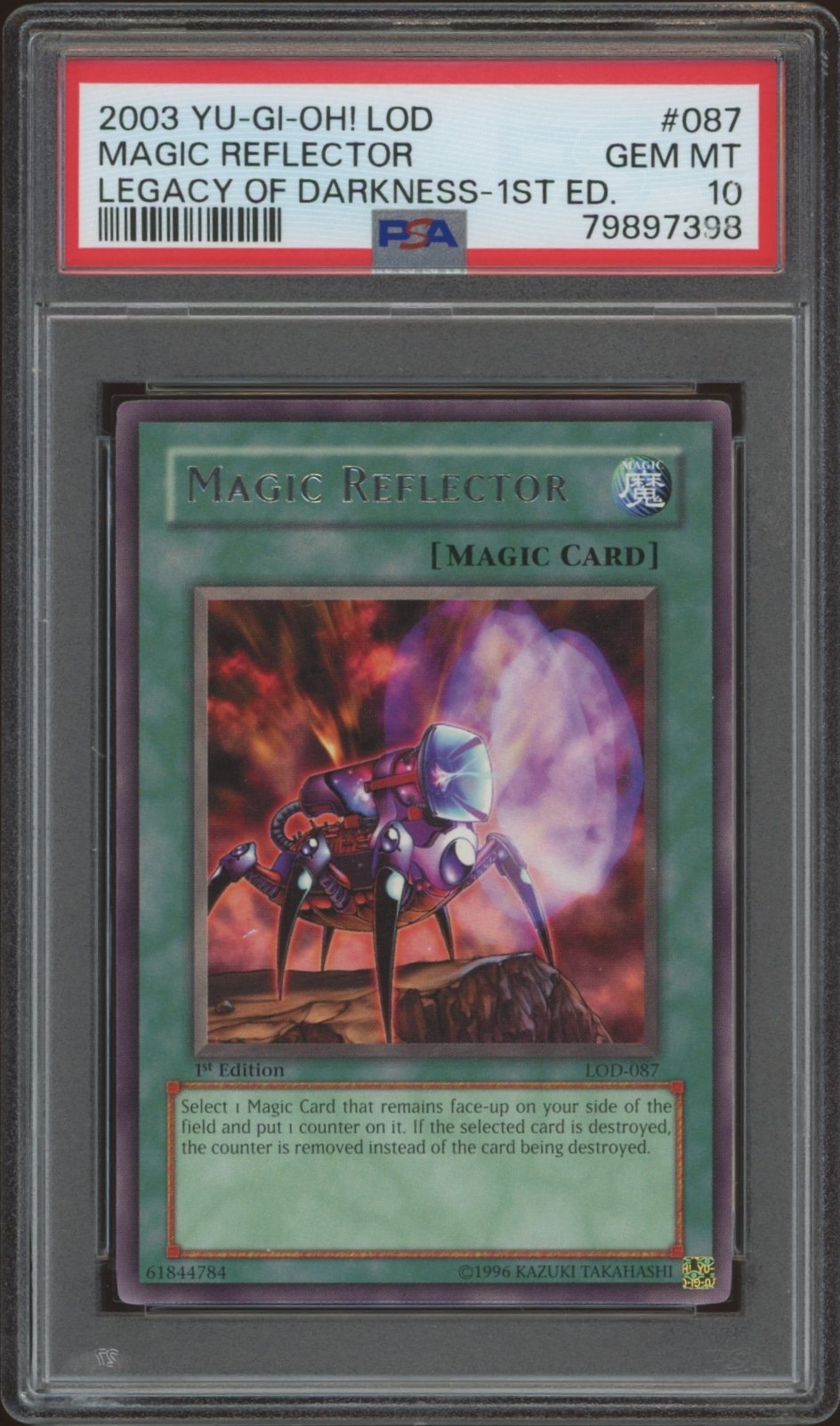 2003 Yu-Gi-Oh! Legacy of Darkness (1st Edition) Magic Reflector #LOD-087 (PSA 10)