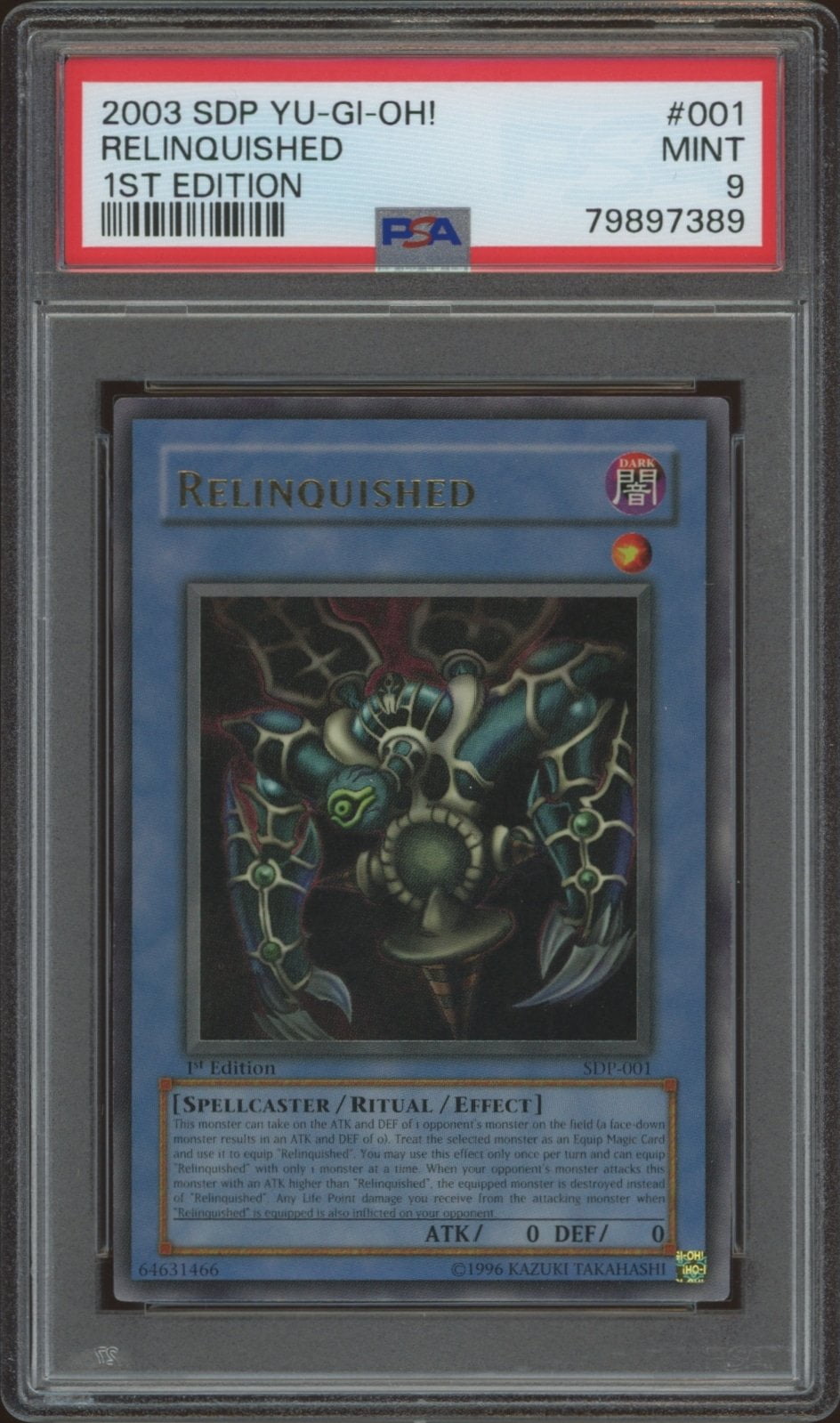 yugioh 2003 starter decks Yu-Gi-Oh! Deck: Pegasus (1st Edition) Relinquished #SDP-001 (PSA 9) The CLASSIC 2003 Starter Deck