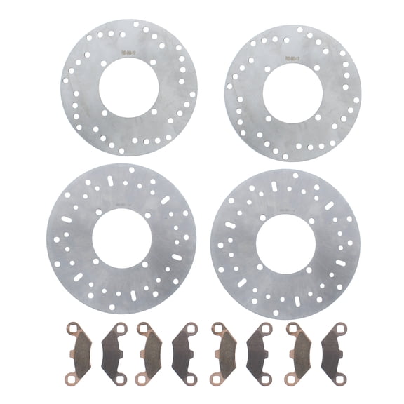 2004 2005 Polaris ATP 500 4x4 HO Front & Rear Brake Rotors & Brake Pads