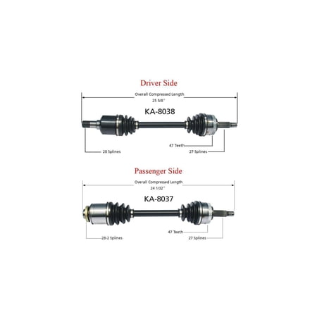 2004-2006 ATI 3.5L Driver & Par Side CV Shaft Assembly - Front Left/Right, 3-Year Warranty