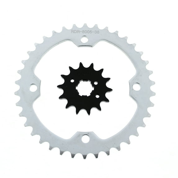 2004 - 2006 Yamaha Raptor YFM350 14 Tooth Front & 38 Tooth Rear Silver Sprocket
