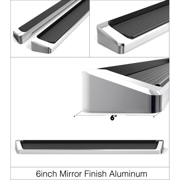 2004-2008 Ford F-150 Regular Cab (Excl. 04 Heritage Edition) 6061 Aircraft Aluminum Polish Finish 6-Inch iRunning Board Door to Door Side Step iRunning Board