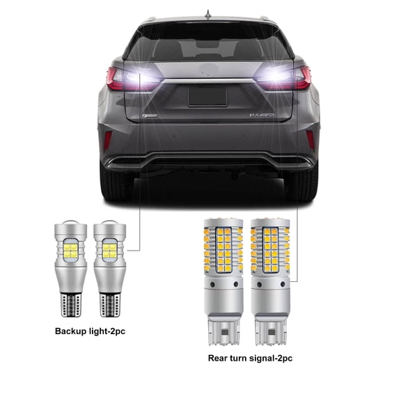 For 2004-2022 Lexus RX350 RX330 RX450h Rear LED Bulb Upgrade Kit Super Bright 921 Backup Reverse Lights & 7440 Anti-Hyper Flash Turn Signals (4-Pack)