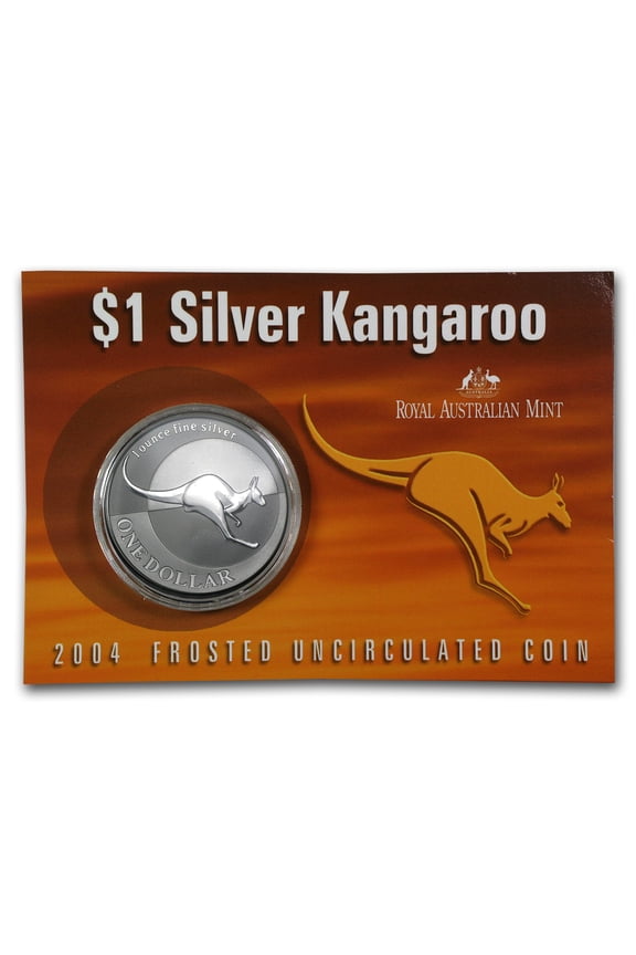 2004 Australia 1 oz Silver Kangaroo (In Display Card)