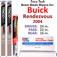 thumbnail image 1 of 2004 Buick Rendezvous Beam Blade Wipers (Set of 3) w/Rear Wiper, 1 of 3