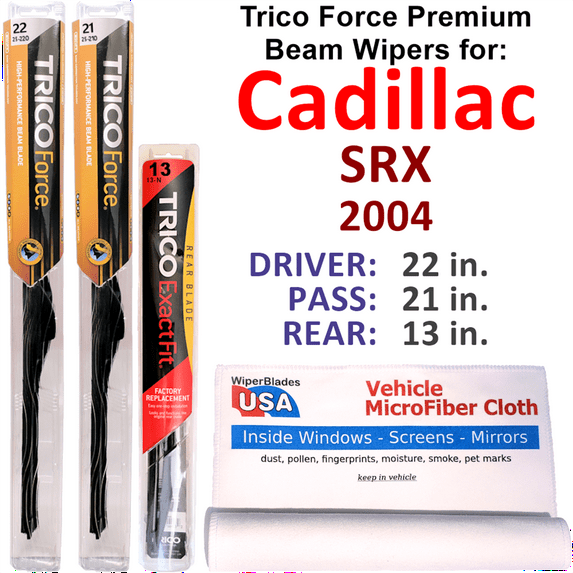 2004 Cadillac SRX Performance Beam Wipers (Set of 3) w/Rear Wiper